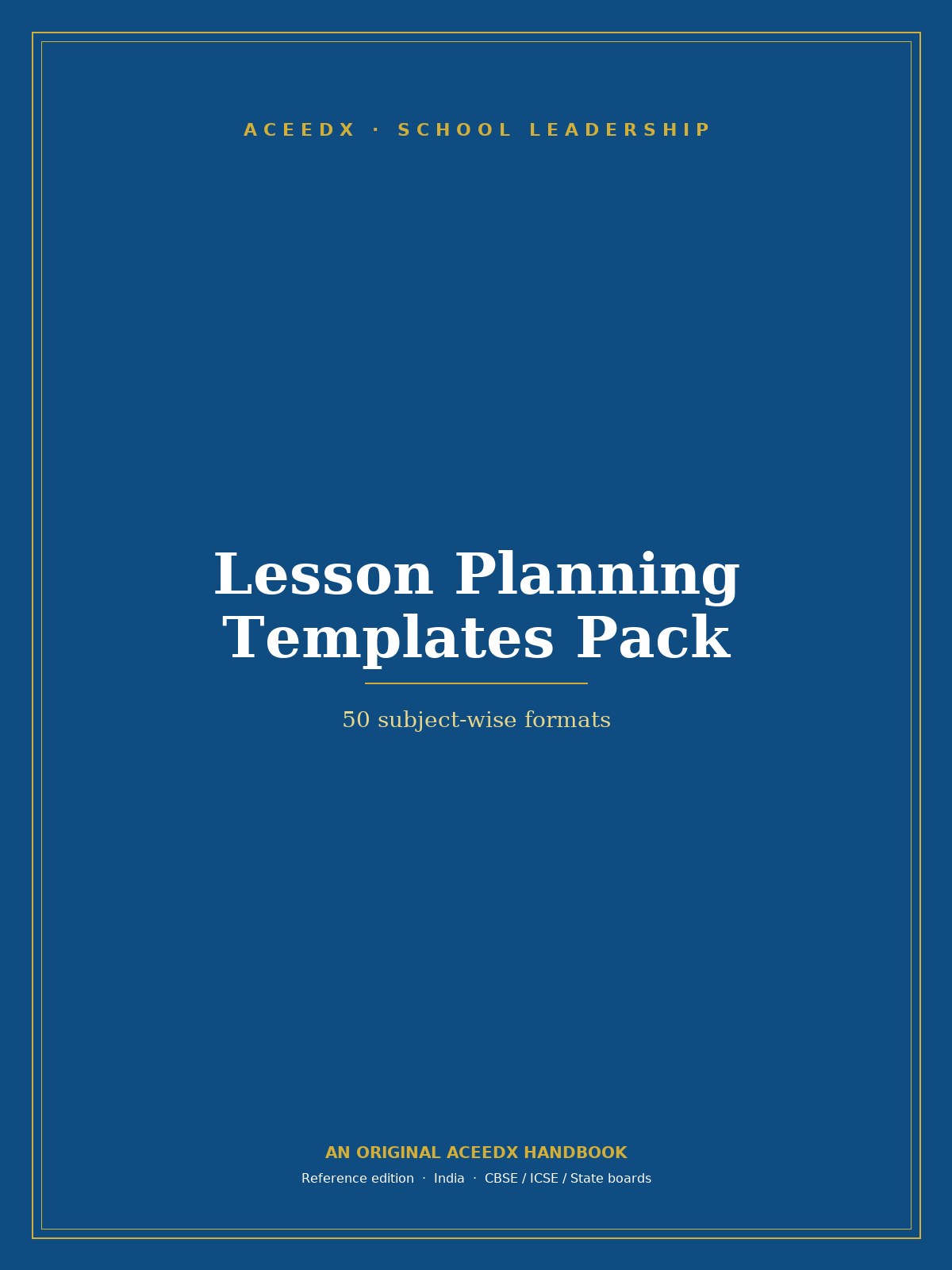 Lesson Planning Templates Pack