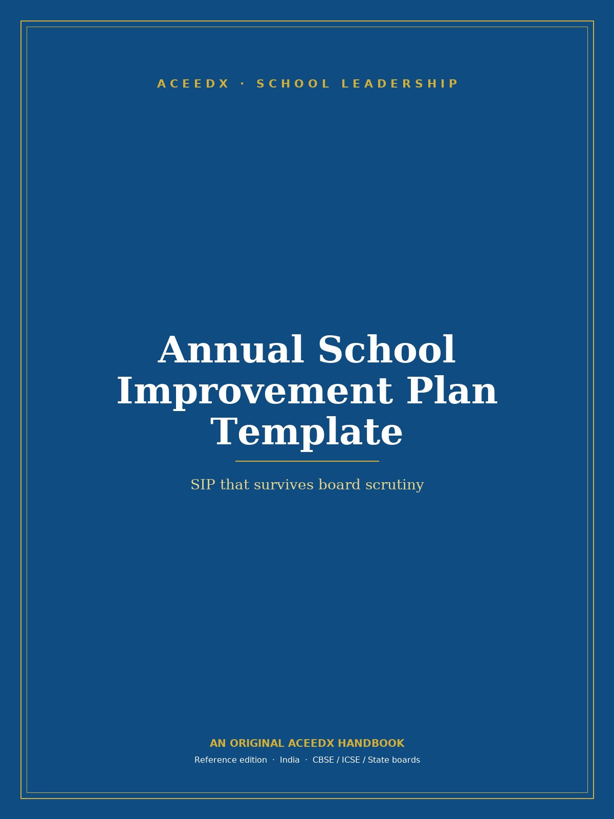Annual School Improvement Plan Template
